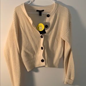 tan cropped cardigan